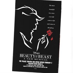 Beauty and the Beast Musical Advertisement Broadway 1990s  Vintage Print Ad